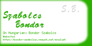 szabolcs bondor business card